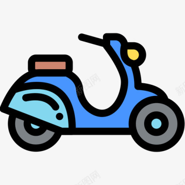 摩托车节假日38线性颜色图标图标