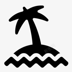 天堂岛天堂岛目的地棕榈树图标高清图片