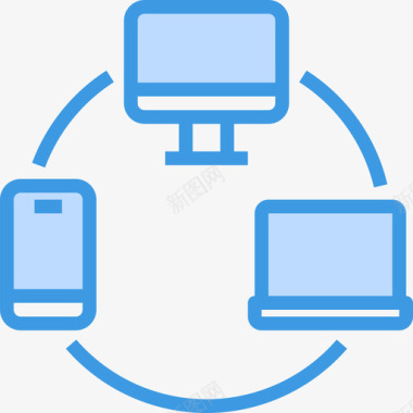 互联网计算机网络5蓝色图标图标