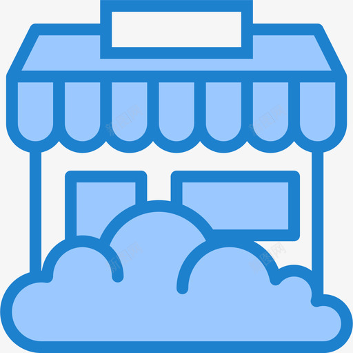 云在线购物6蓝色图标svg_新图网 https://ixintu.com 在线购物 蓝色