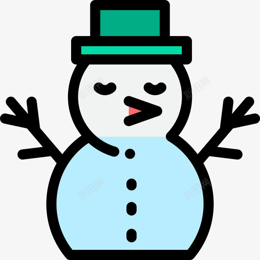雪人圣诞131线性颜色图标svg_新图网 https://ixintu.com 圣诞 线性 雪人 颜色