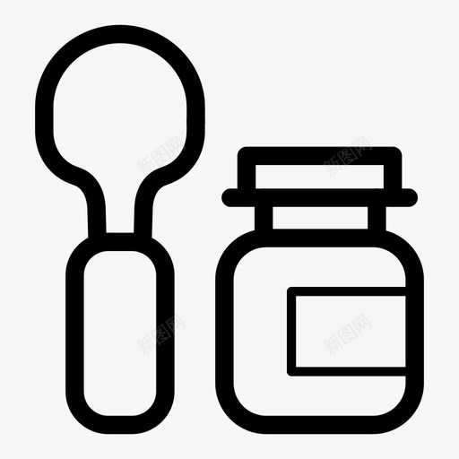 勺子和糖浆药物新生儿图标svg_新图网 https://ixintu.com 勺子和糖浆 新生儿 糖浆瓶 药物