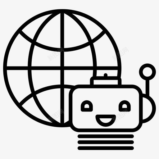 机器人人工地球图标svg_新图网 https://ixintu.com 人工 人工智能 地球 智能 机器人