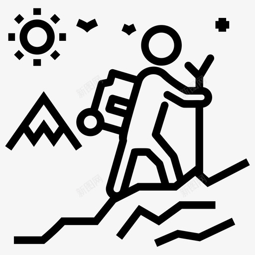 徒步旅行冒险背包旅行图标svg_新图网 https://ixintu.com 冒险 图标 徒步旅行 搭便车 攀岩 旅行 线路 背包 露营