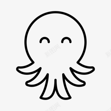 章鱼动物水生图标图标