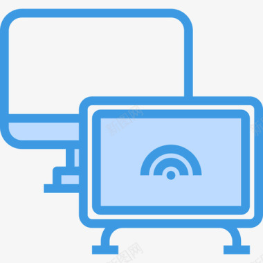 智能电视计算机网络5蓝色图标图标