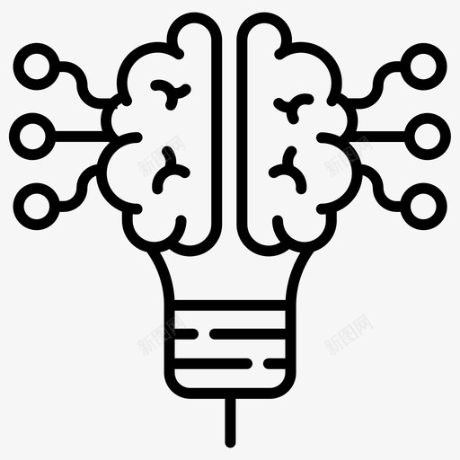 知识人工智能想法图标svg_新图网 https://ixintu.com 人工智能 大脑 想法 技术 知识 聪明
