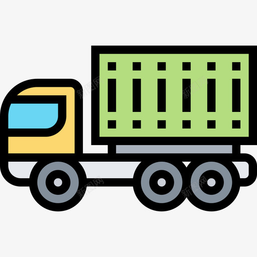 货车运输车辆1辆线性颜色图标svg_新图网 https://ixintu.com 线性颜色 货车 运输车辆1辆
