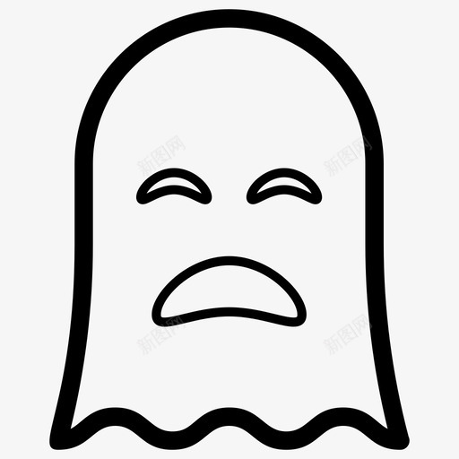 悲伤的幽灵表情符号情绪图标svg_新图网 https://ixintu.com 悲伤的幽灵 情绪 表情符号 表情符号线向量图标