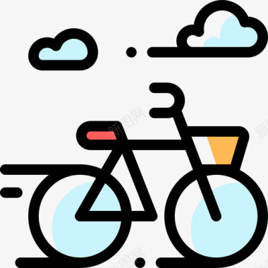 自行车城市公园7颜色省略图标图标