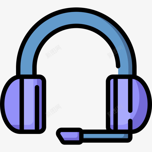 耳机游戏71线性颜色图标svg_新图网 https://ixintu.com 游戏 线性 耳机 颜色