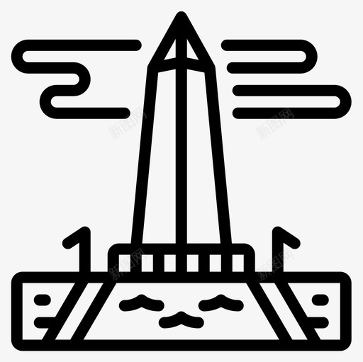 方尖碑地标和纪念碑直线形图标svg_新图网 https://ixintu.com 地标和纪念碑 方尖碑 直线形