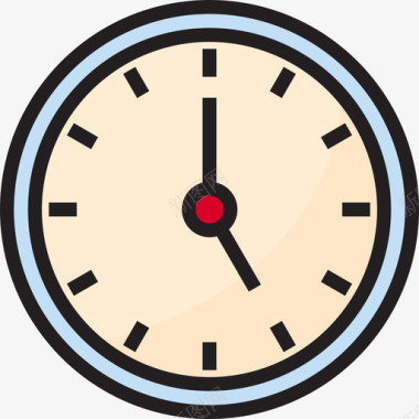 时钟办公用品4线颜色图标图标