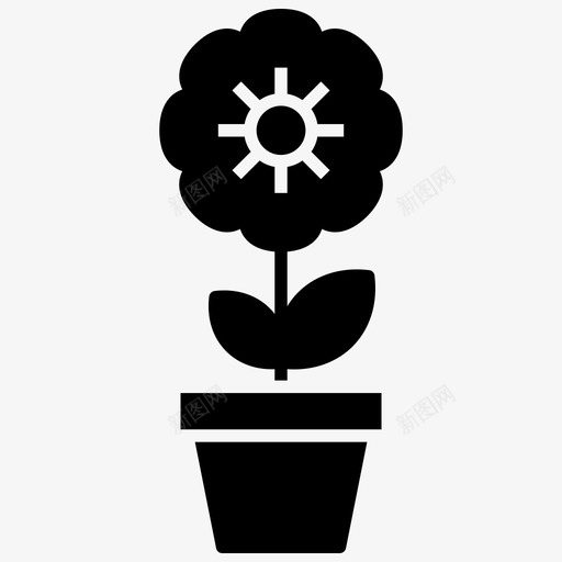 室内植物花卉植物花盆图标svg_新图网 https://ixintu.com 多叶 字形 室内 家庭 改善 植物 种植 花卉 花盆