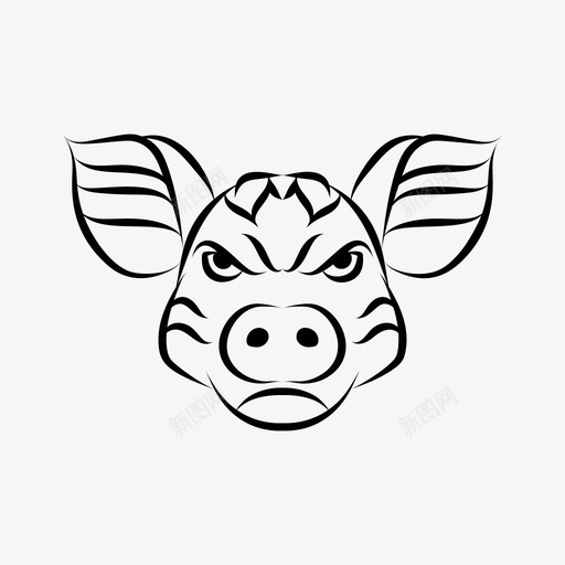 猪头动物吉祥物野生动物图标svg_新图网 https://ixintu.com 动物 吉祥物 图标 猪头 线图 野猪 野生动物