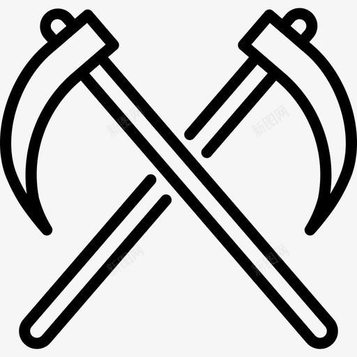 镰刀设备农夫图标svg_新图网 https://ixintu.com 万圣节 农夫 设备 钩子 镰刀