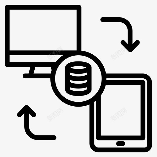 传输数据科学2线性图标svg_新图网 https://ixintu.com 传输 数据 科学 线性