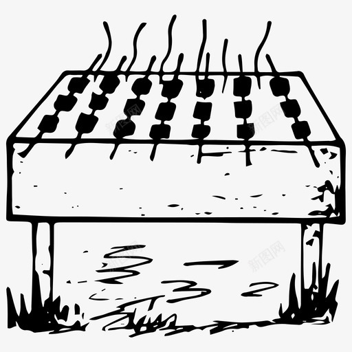 烧烤食物手绘图标svg_新图网 https://ixintu.com 手绘 烧烤 食物
