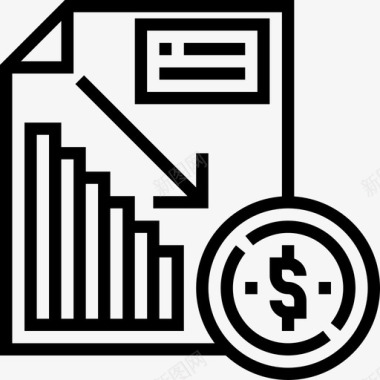 损失财务战略9线性图标图标