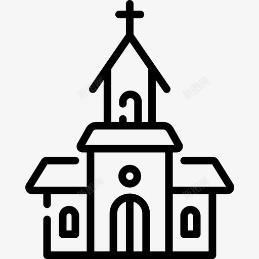 教堂建筑22线性图标svg_新图网 https://ixintu.com 建筑 教堂 线性