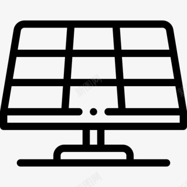 太阳能电池板智能家居7线性图标图标
