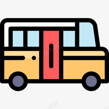 汽车公共交通20线性颜色图标图标