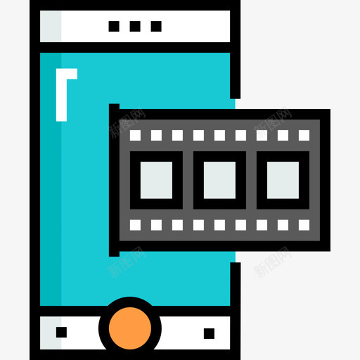 移动音频和视频19线性颜色图标svg_新图网 https://ixintu.com 移动 线性 视频 音频 颜色
