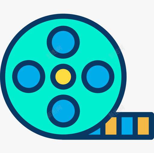 电影胶片41电影院线性彩色图标svg_新图网 https://ixintu.com 彩色 电影 电影院 线性 胶片