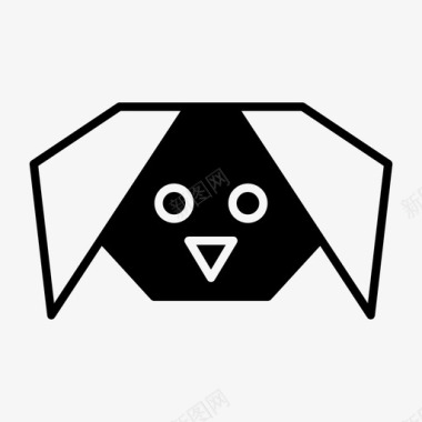 折纸狗折纸动物图标图标