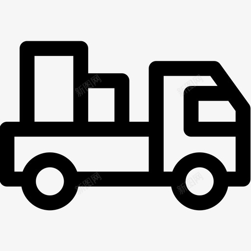 卡车物流84直线型图标svg_新图网 https://ixintu.com 卡车 物流 直线 线型