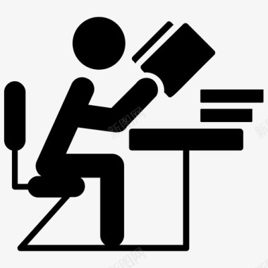 阅读器书籍阅读学习者图标图标