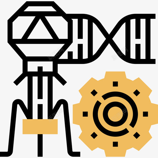 细菌生物技术4黄色阴影图标svg_新图网 https://ixintu.com 生物技术 细菌 阴影 黄色