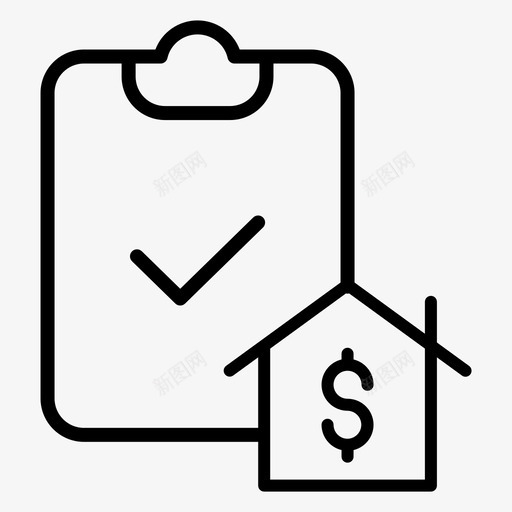 清单房屋贷款图标svg_新图网 https://ixintu.com 房产 房地产 房屋 清单 贷款
