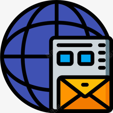 全球邮政服务5线性颜色图标图标