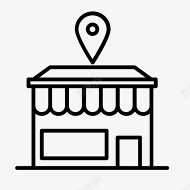 商店位置商业电子商务图标图标