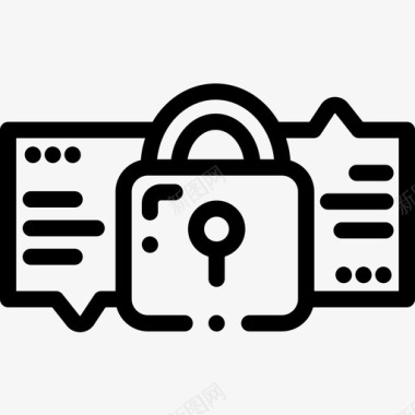 加密保护安全线性图标图标