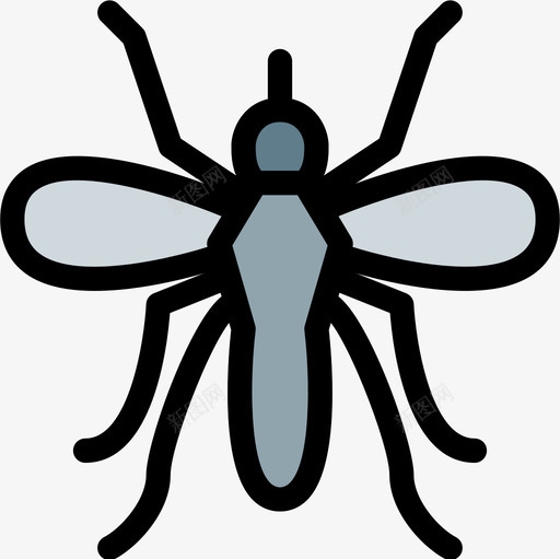 蚊子动物43线状颜色图标svg_新图网 https://ixintu.com 动物43 线状颜色 蚊子