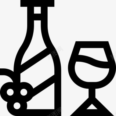 葡萄酒葡萄牙直链图标图标