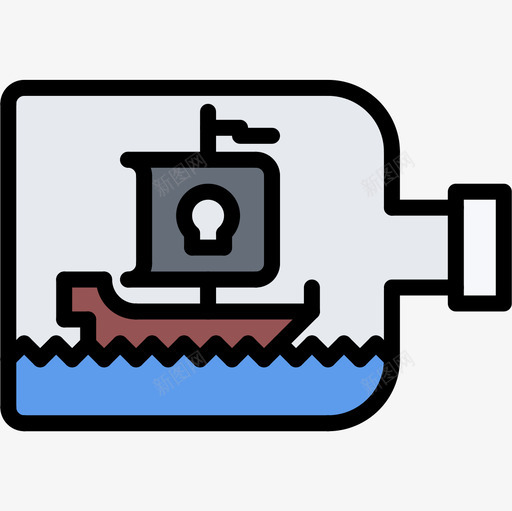 瓶子海盗43彩色图标svg_新图网 https://ixintu.com 彩色 海盗 瓶子