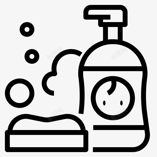 洗发水婴儿洗澡图标svg_新图网 https://ixintu.com 婴儿 洗发水 洗澡 淋浴 肥皂
