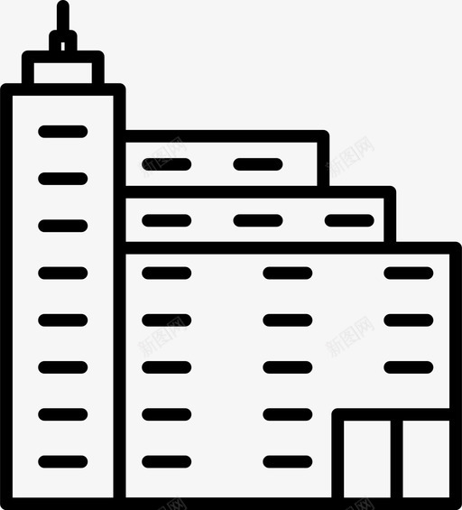 塔楼建筑办公室图标svg_新图网 https://ixintu.com 元素 办公室 城市 塔楼 建筑 房地产