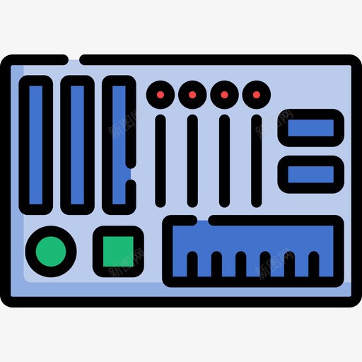 主板硬件23线性颜色图标svg_新图网 https://ixintu.com 主板 硬件23 线性颜色