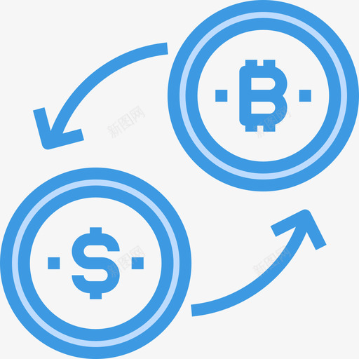 Exchange加密货币和比特币5蓝色图标svg_新图网 https://ixintu.com Exchange 加密货币和比特币5 蓝色