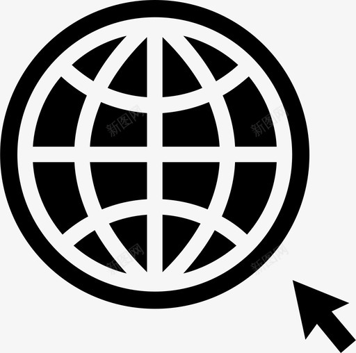 网站点击全球图标svg_新图网 https://ixintu.com 互联网 全球 点击 网站