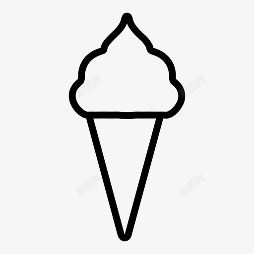 冰淇淋蛋卷甜点图标svg_新图网 https://ixintu.com 冰淇淋 甜点 糖 蛋卷