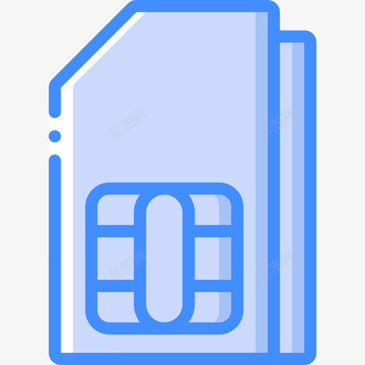 Sim卡移动接口4蓝色图标svg_新图网 https://ixintu.com Sim 接口 移动 蓝色