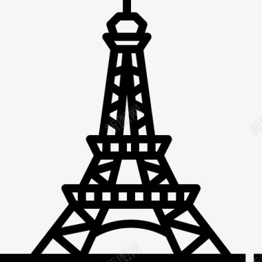 巴黎的埃菲尔铁塔建筑法国图标图标
