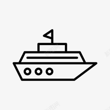 邮轮轮船运输图标图标
