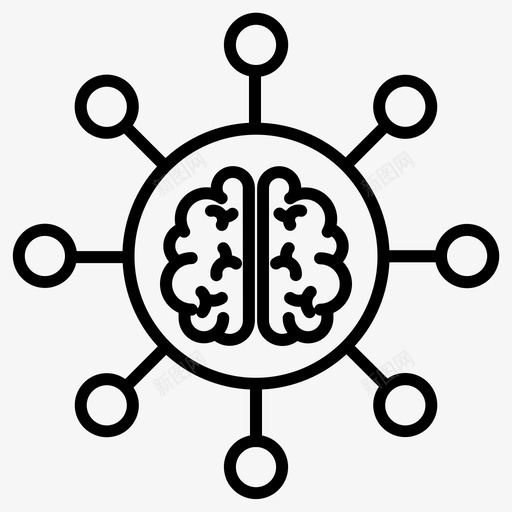 智能人工流动图标svg_新图网 https://ixintu.com 人工 人工智能 智能 流动