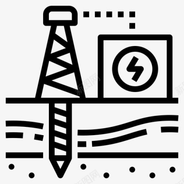 发电机钻机能源图标图标